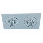 Foco basculante cuadrado empotrar Aluminio texturizado, para 2 Lámparas AR111/QR111